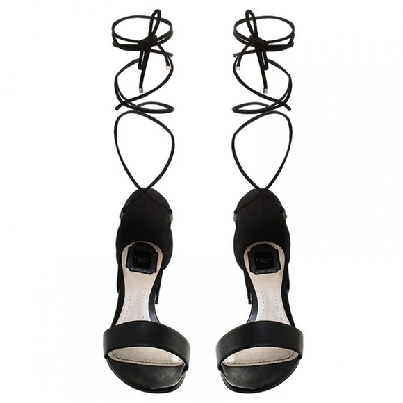 CHRISTIAN DIOR Rainbow Stellar Block Heel Lace-up Open-Toe Sandals - Picture 3 of 13